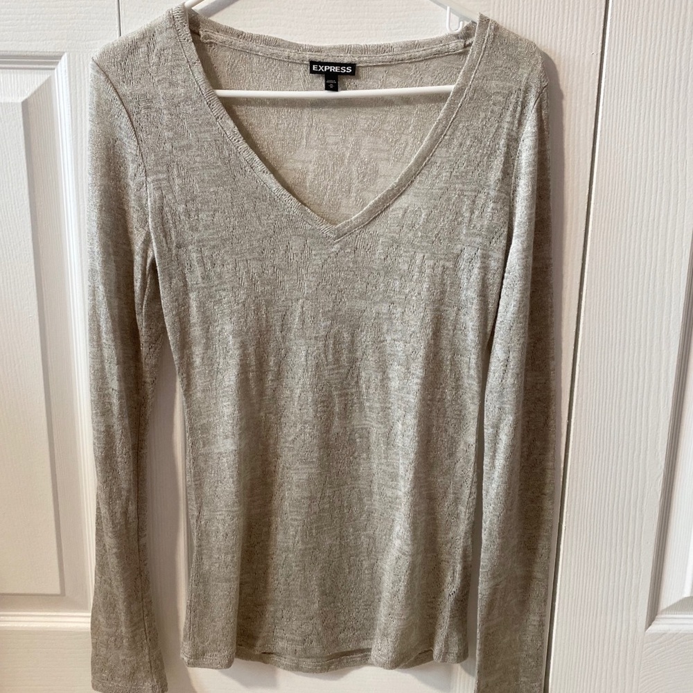 “Express” tan long sleeve blouse